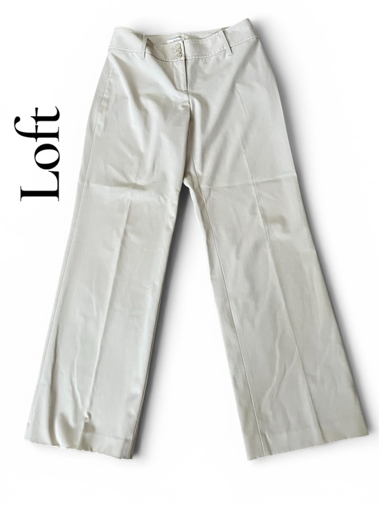 LOFT Pants - LOFT Julie style size 4 Cream Wide-Leg High-Rise Trousers